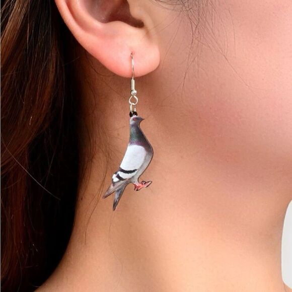 Pidgeon Bird Earrings  - Picture 2 of 3